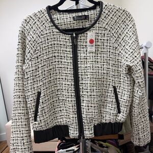 NWT New York & Company Women's Monochrome Tweed Blazer